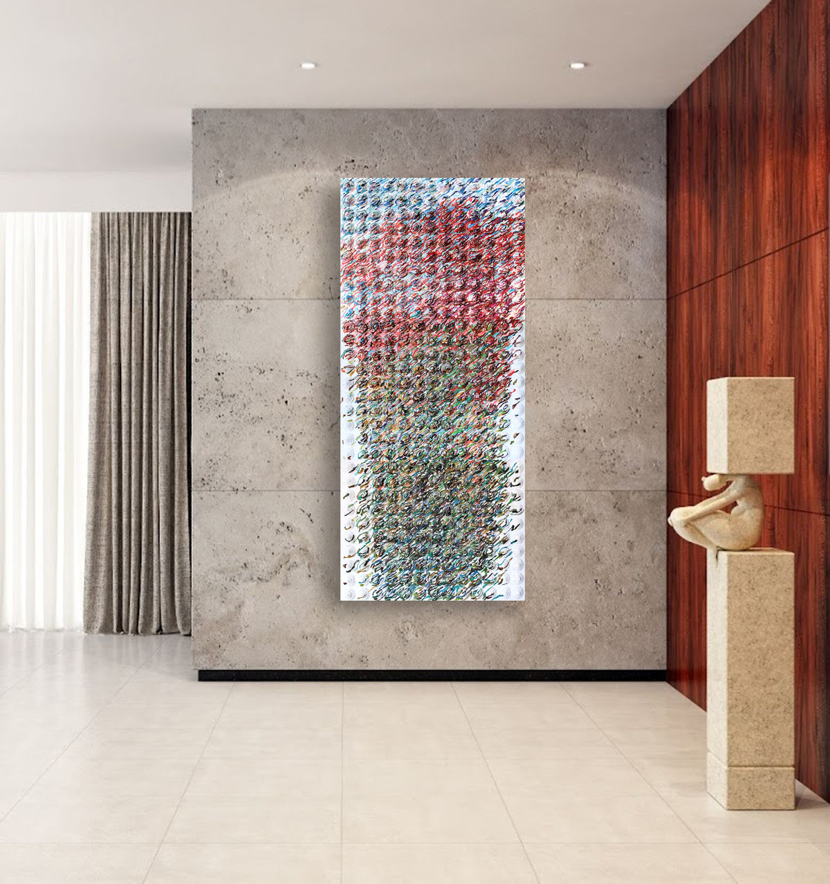3 Piece Triptych Textured Acrylic Painting by Tanbelia