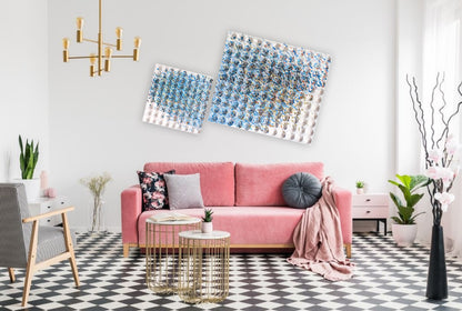 2 Piece Diptych Textured Acrylic Painting by Tanbelia