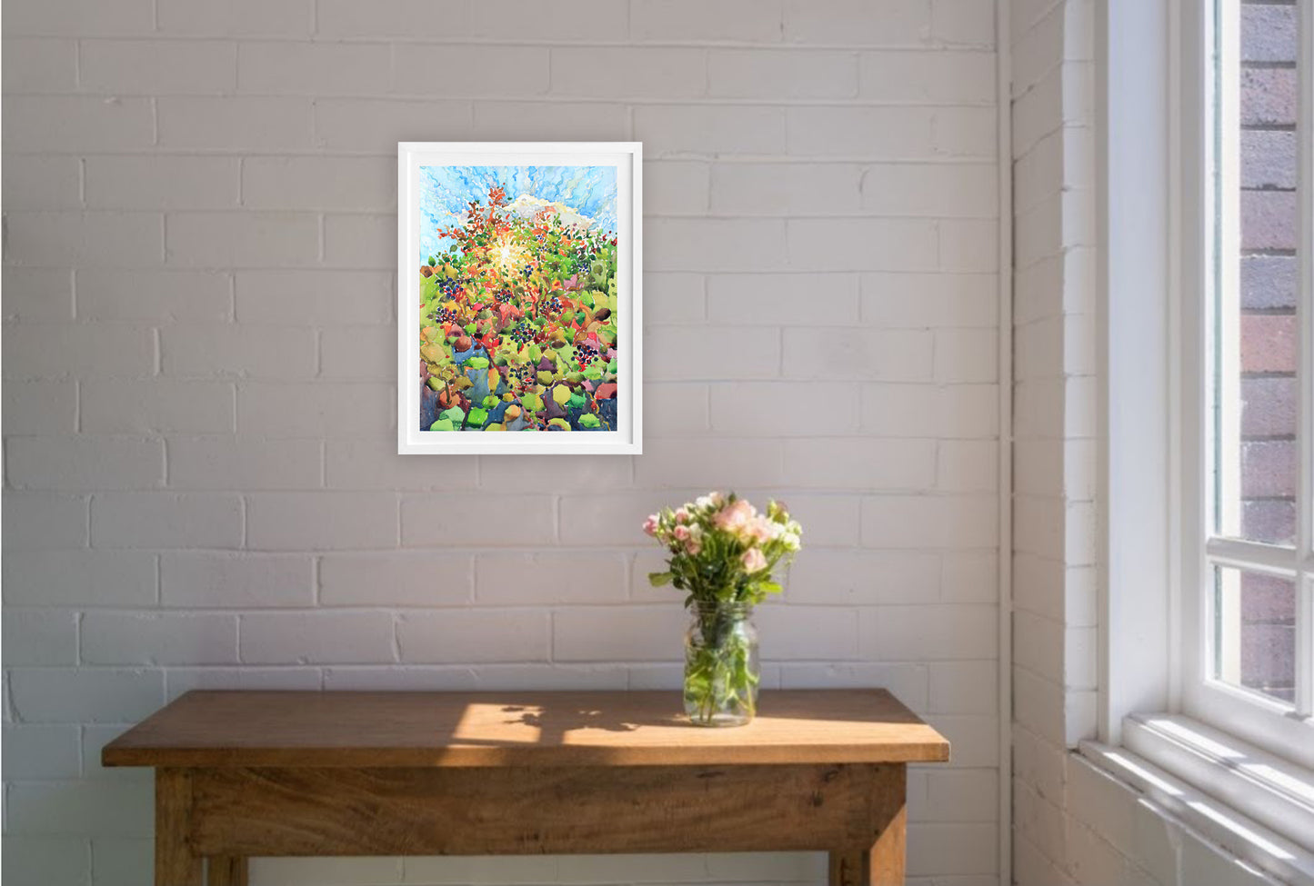 Elderberry Bush Watercolor Painting by Tanbelia