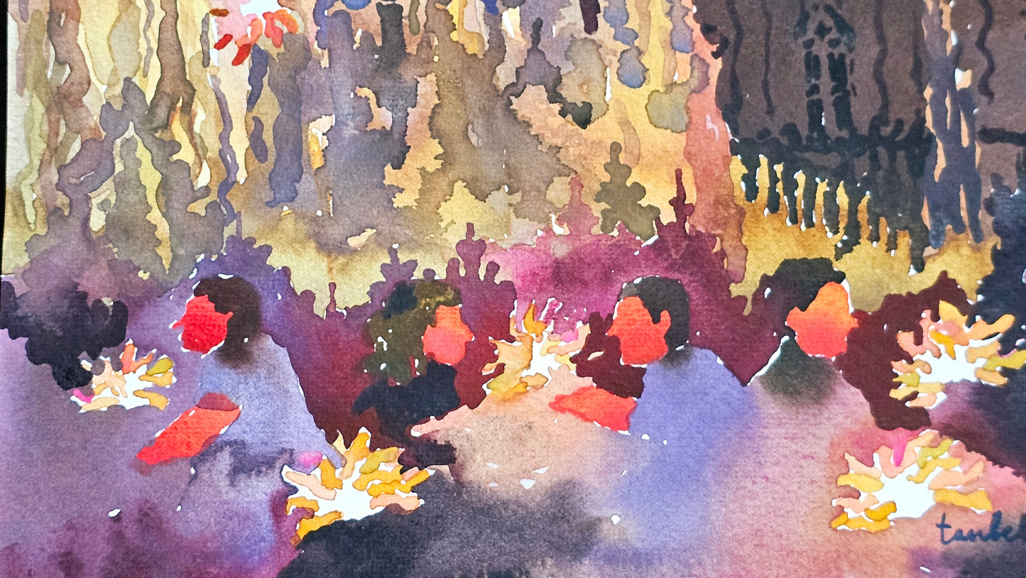 Milan City Watercolor Painting by Tanbelia
