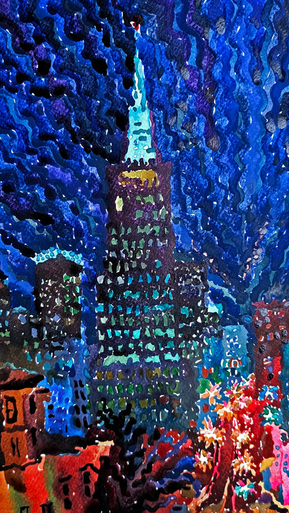 San Francisco City Watercolor Painting by Tanbelia
