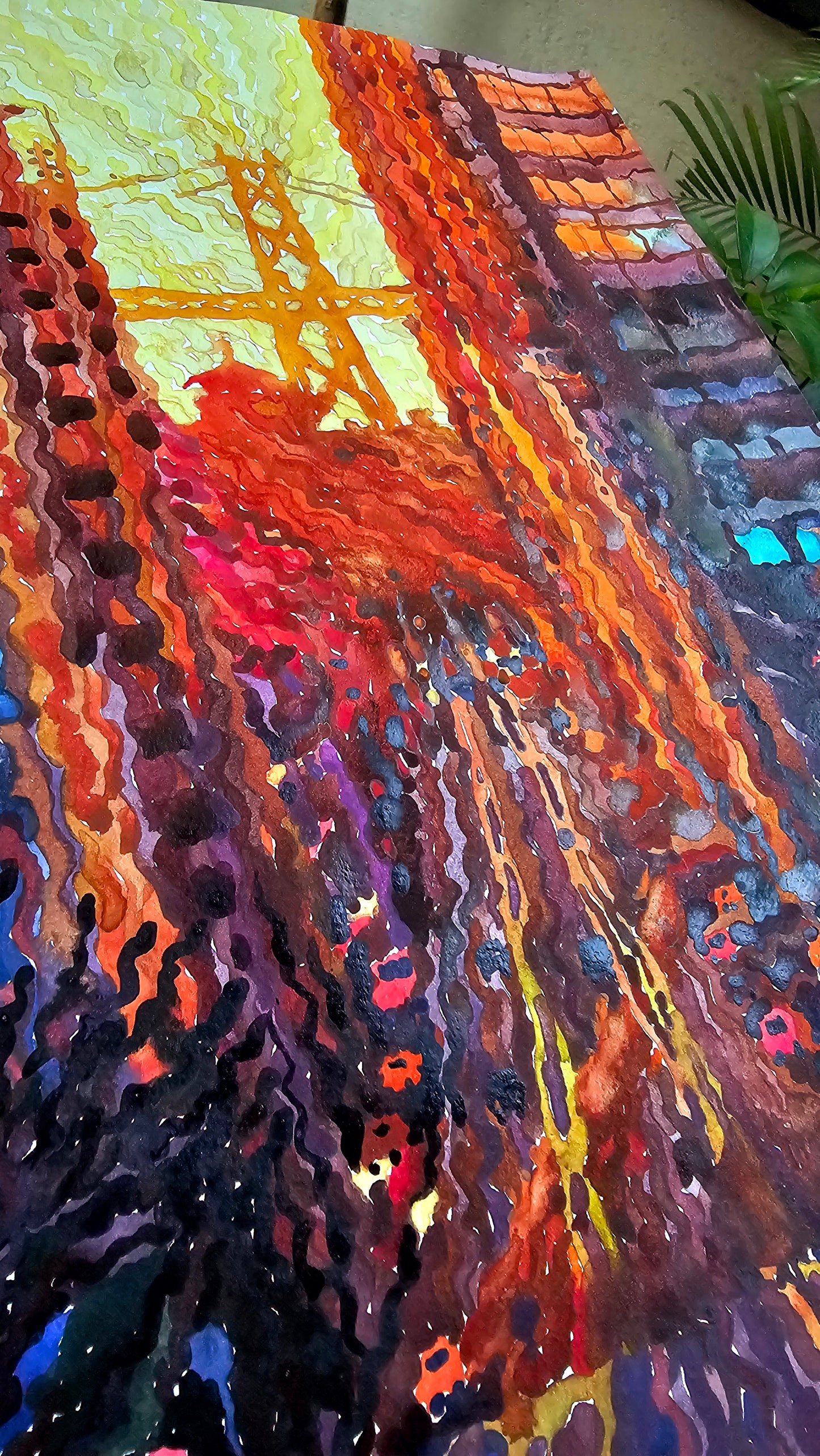 San Francisco City Bridge Watercolor Painting by Tanbelia