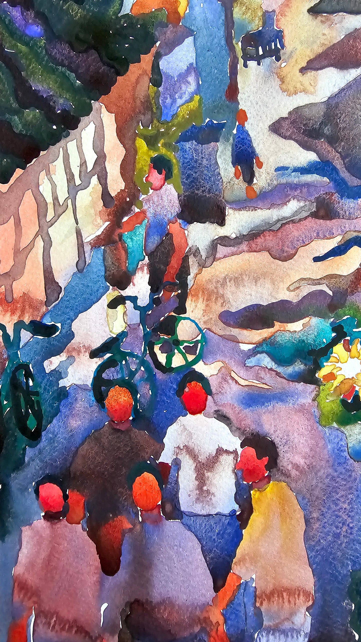Beijing City Watercolor Painting by Tanbelia