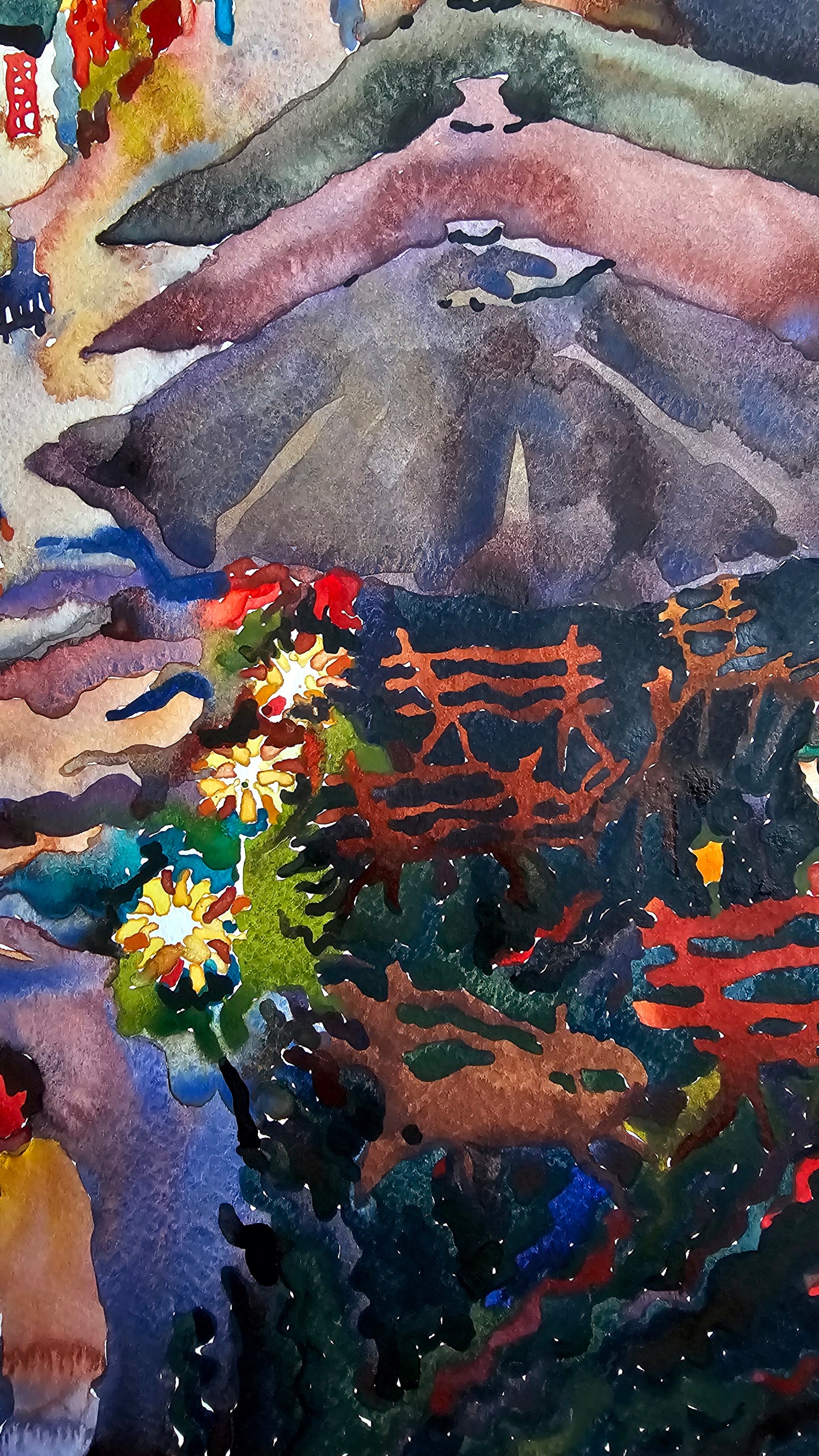 Beijing City Watercolor Painting by Tanbelia
