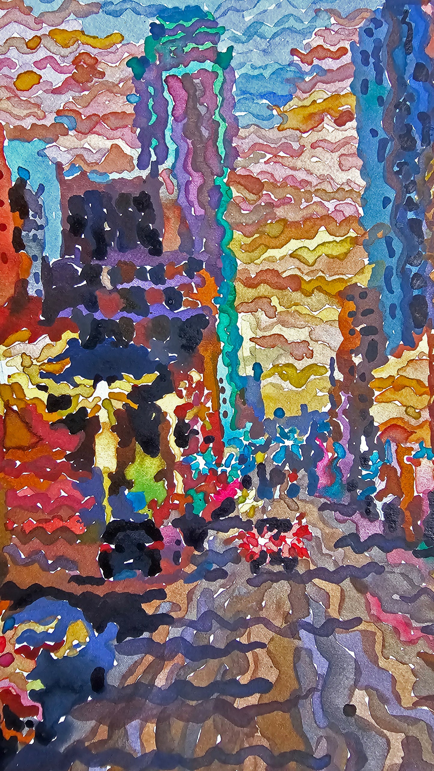 Dallas City Watercolor Painting by Tanbelia