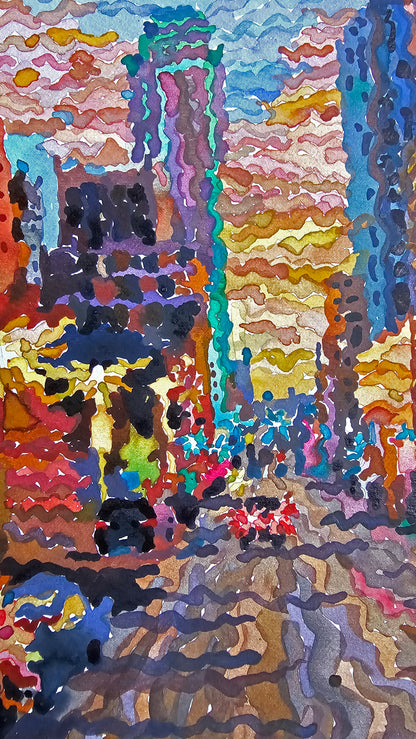 Dallas City Watercolor Painting by Tanbelia