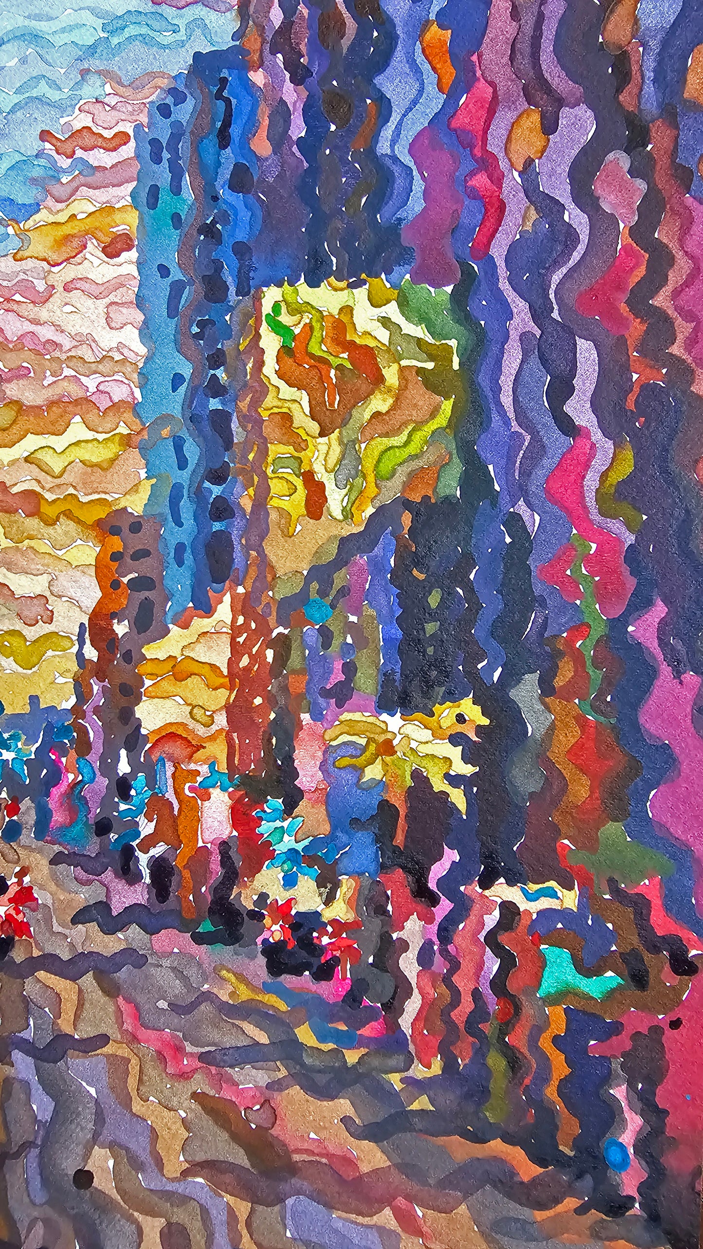Dallas City Watercolor Painting by Tanbelia