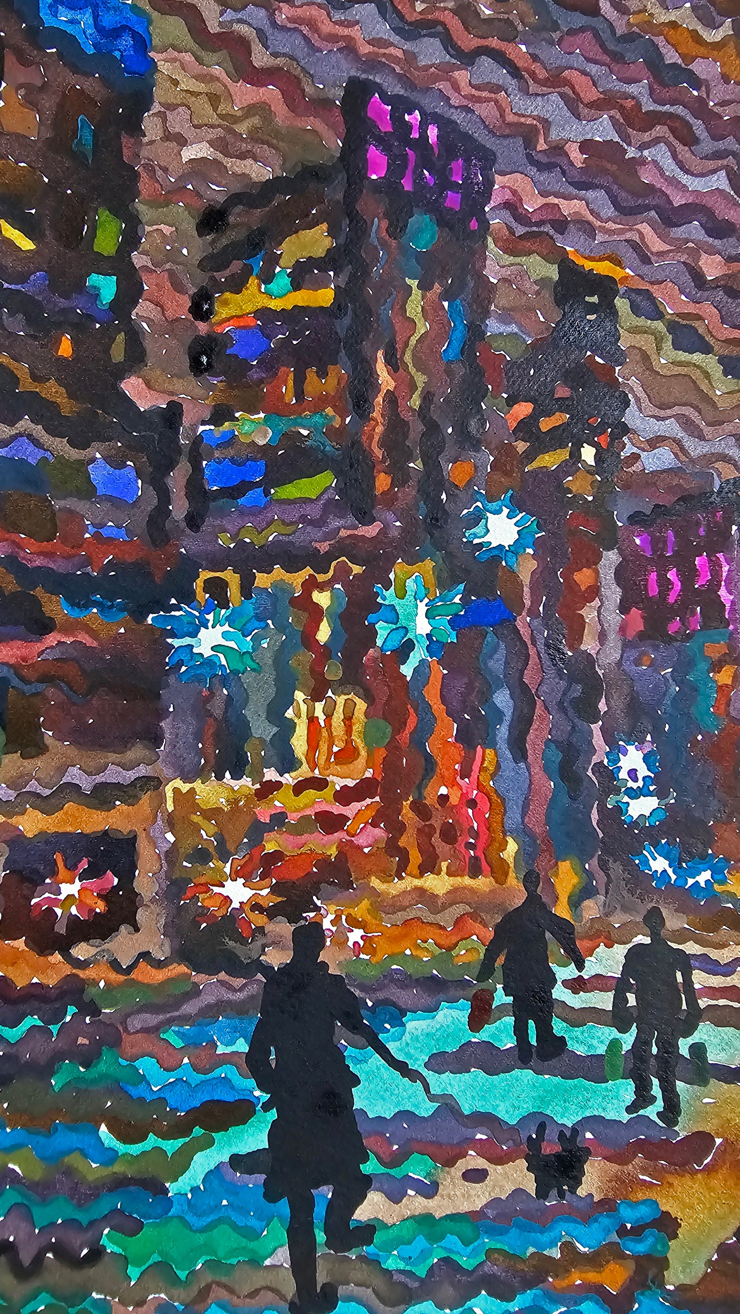 Toronto City Watercolor Painting by Tanbelia