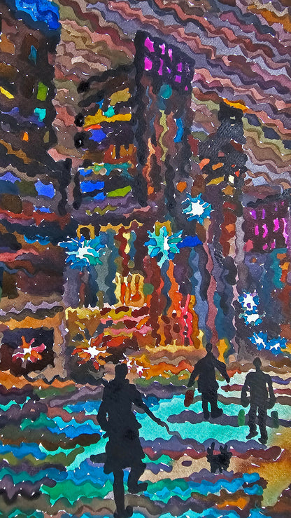 Toronto City Watercolor Painting by Tanbelia