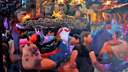 Berlin City Watercolor Painting by Tanbelia