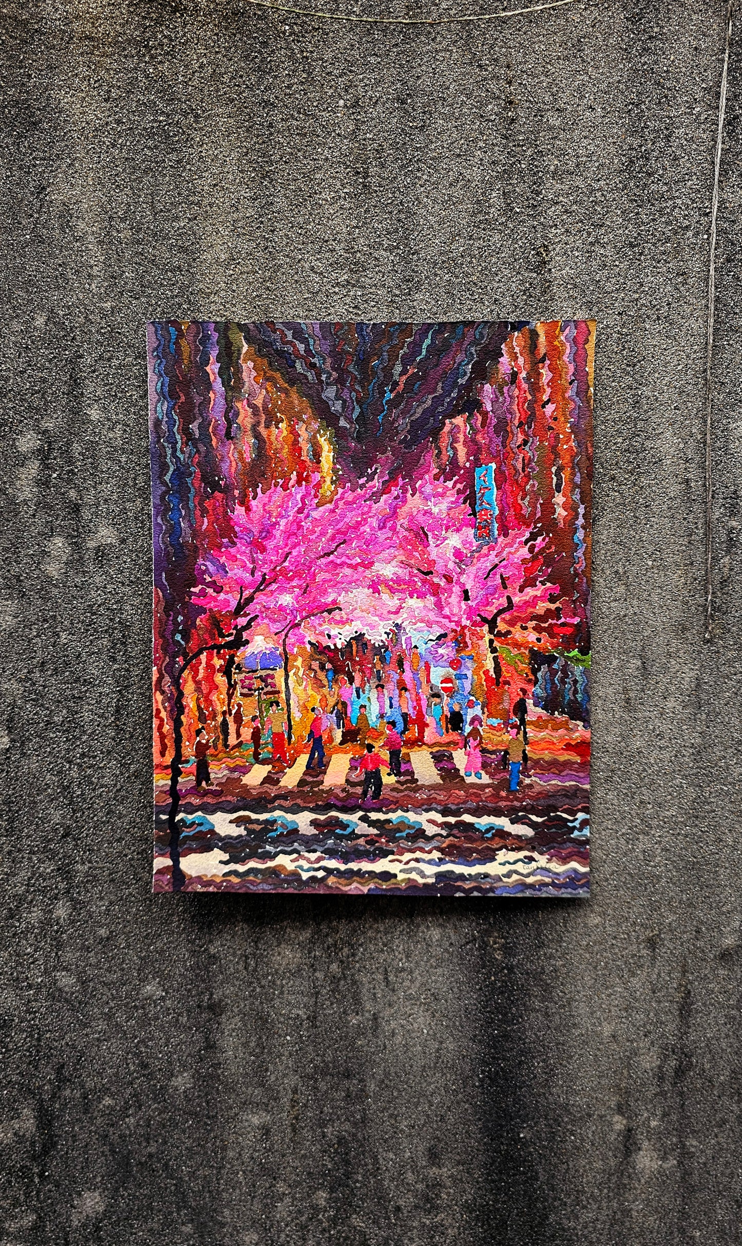Sakura Blossom in Tokyo Watercolor Painting by Tanbelia