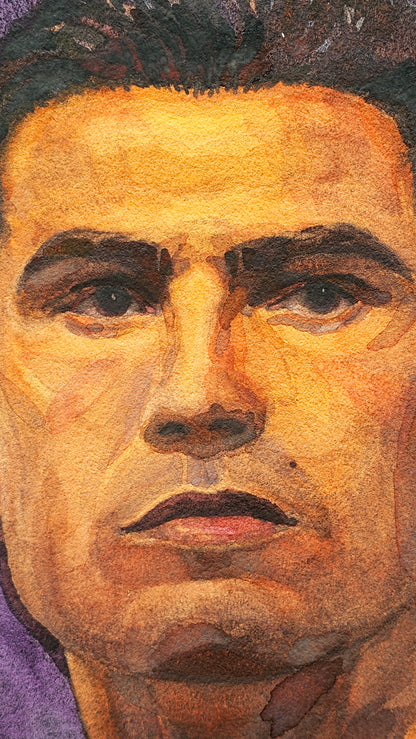 Cristiano Ronaldo Watercolor Painting by Tanbelia
