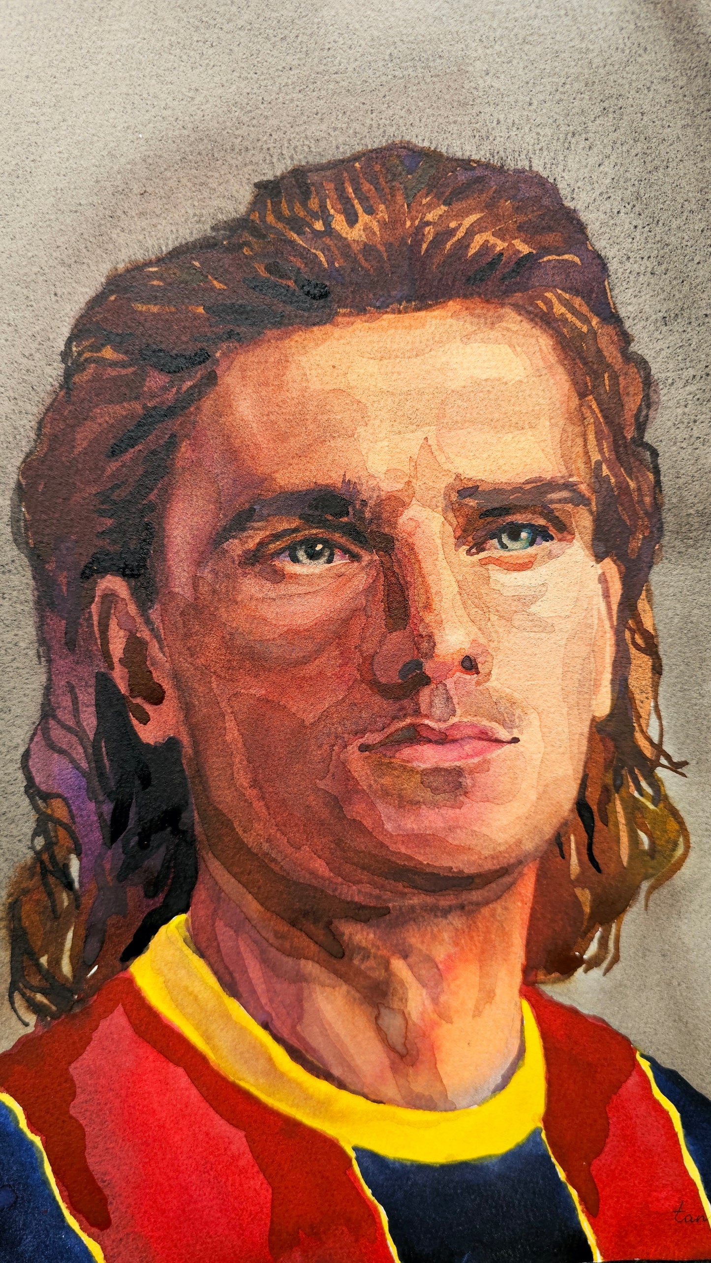 Antoine Griezmann Watercolor Painting by Tanbelia