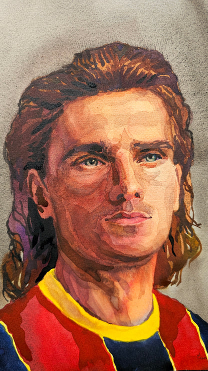 Antoine Griezmann Watercolor Painting by Tanbelia
