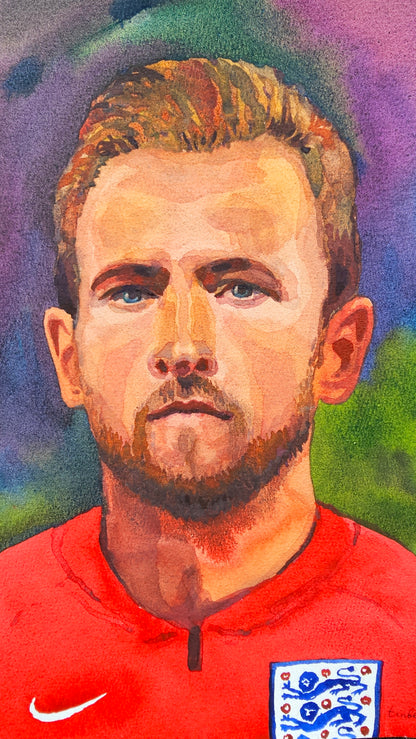 Harry Kane Watercolor Painting by Tanbelia