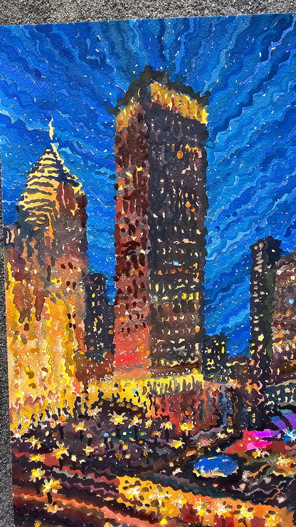 Chicago Watercolor Painting by Tanbelia