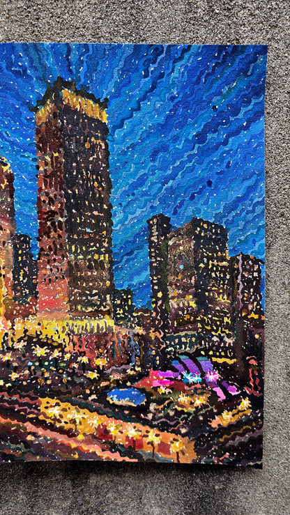 Chicago Watercolor Painting by Tanbelia