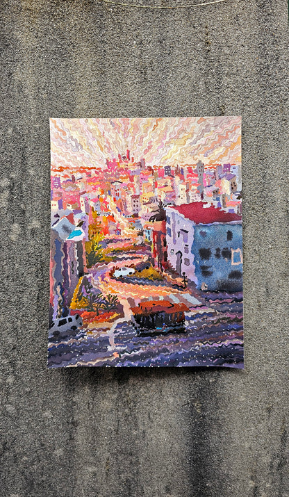 Lombard Street in San Francisco Print by Tanbelia