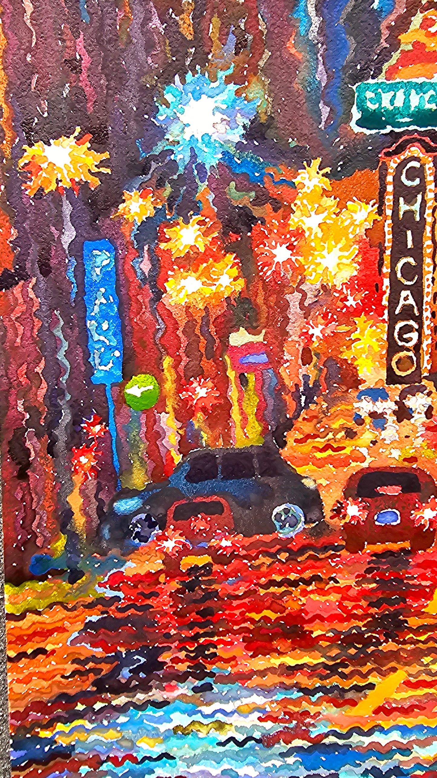 Chicago Watercolor Painting by Tanbelia
