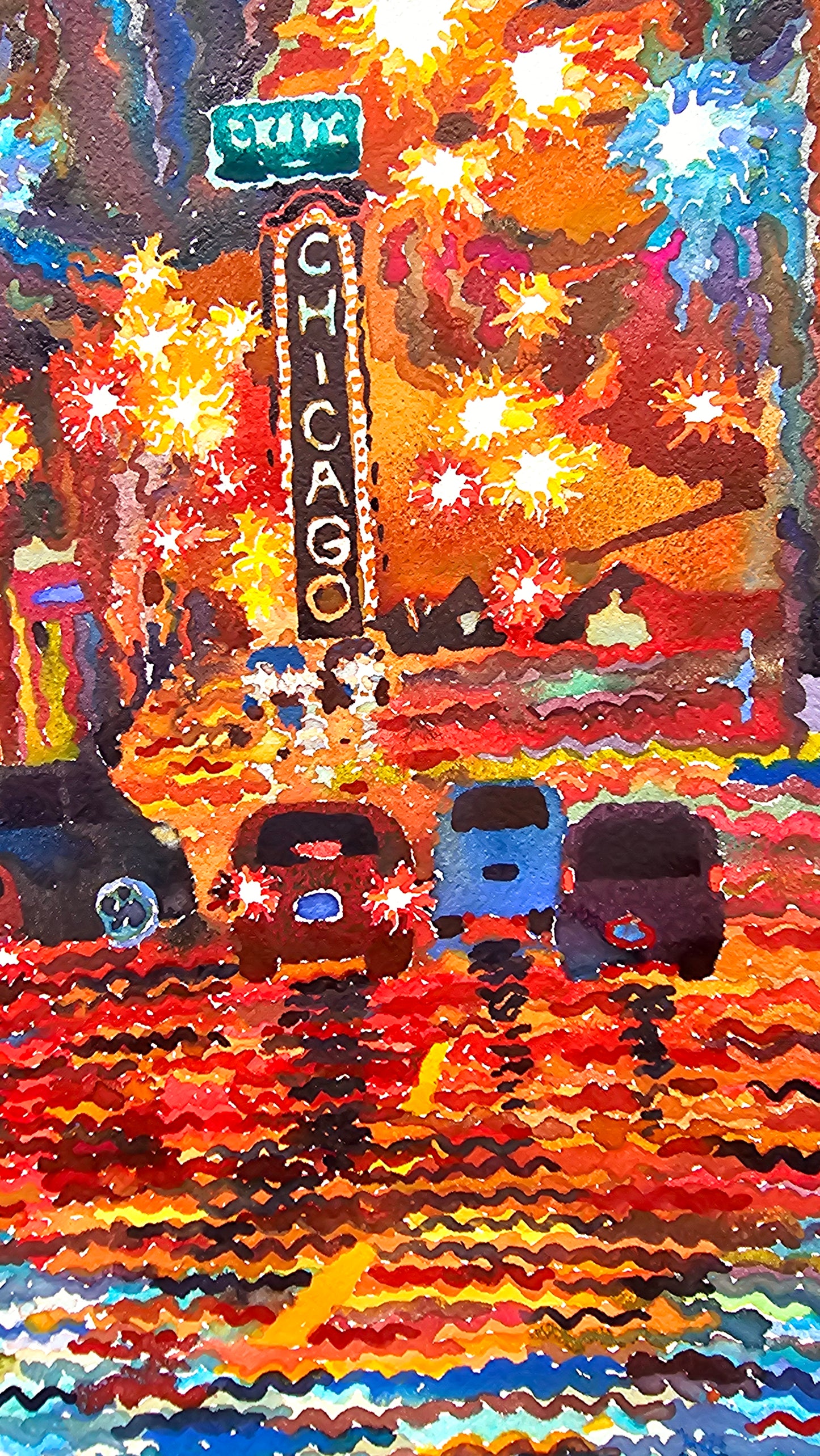 Chicago Watercolor Painting by Tanbelia