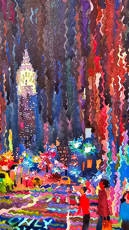 New York City Watercolor Painting by Tanbelia
