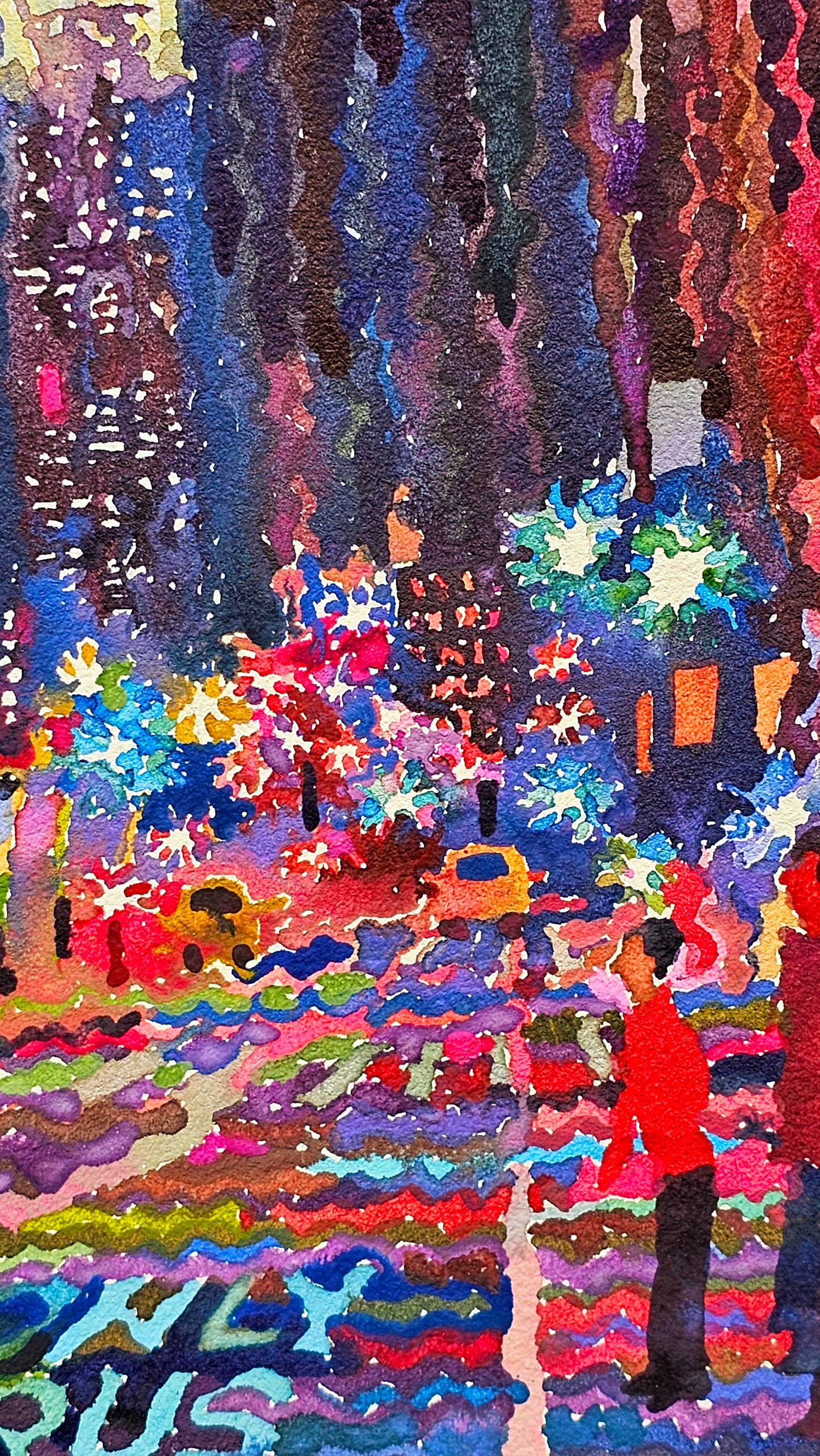 New York City Watercolor Painting by Tanbelia