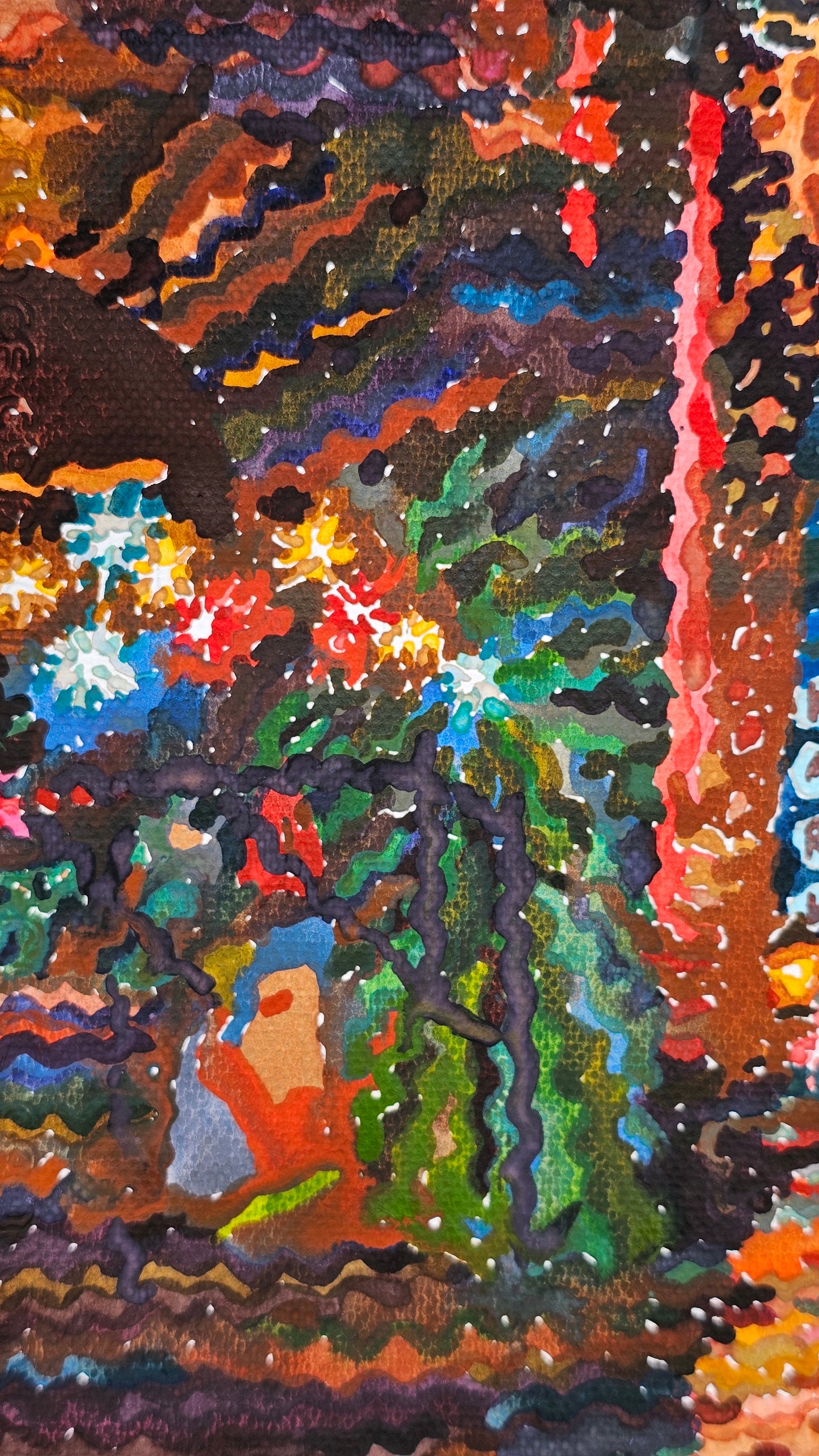 Boise Downtown at Night Watercolor Painting by Tanbelia