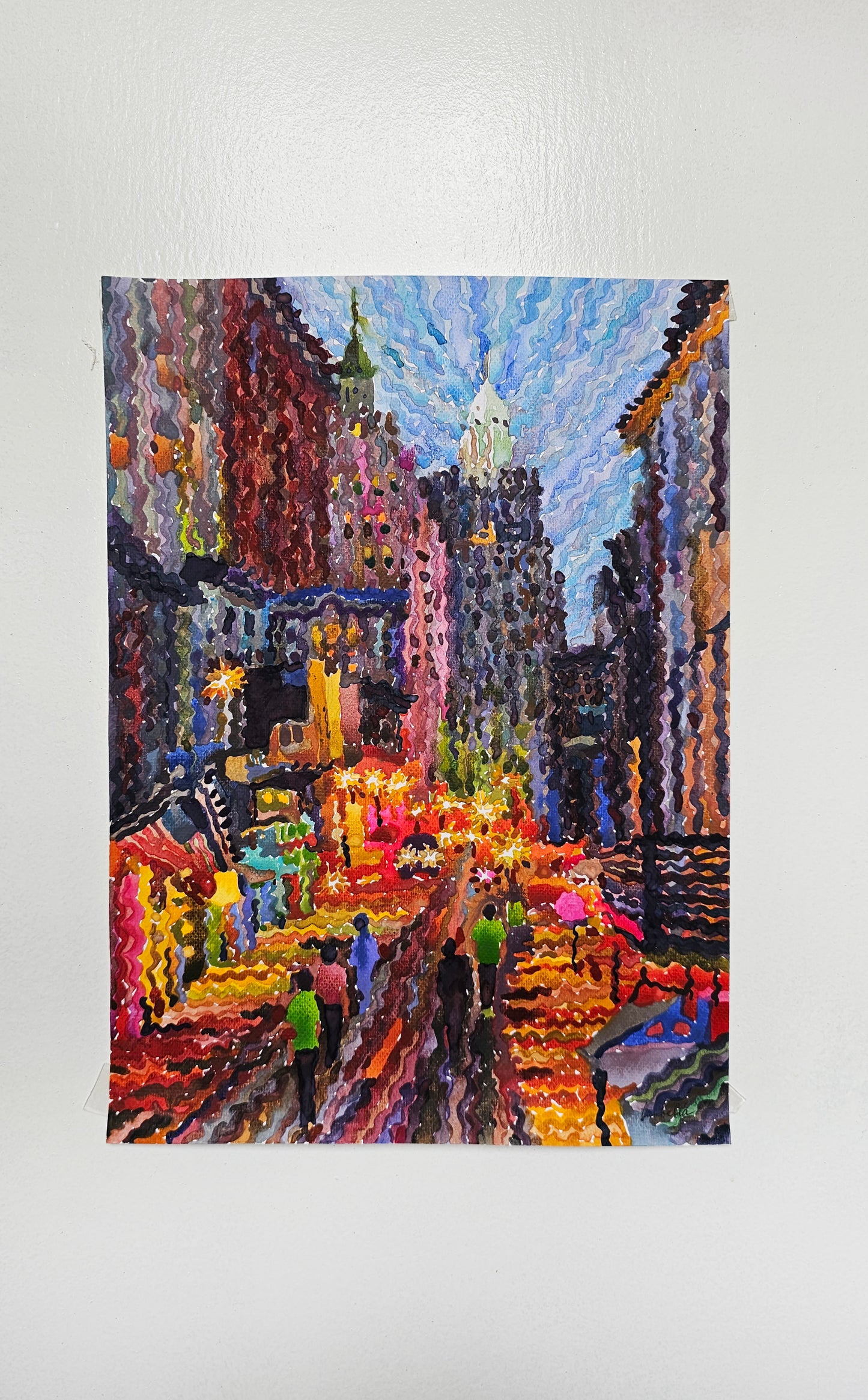 Bourbon Street in New Orleans Watercolor Painting by Tanbelia