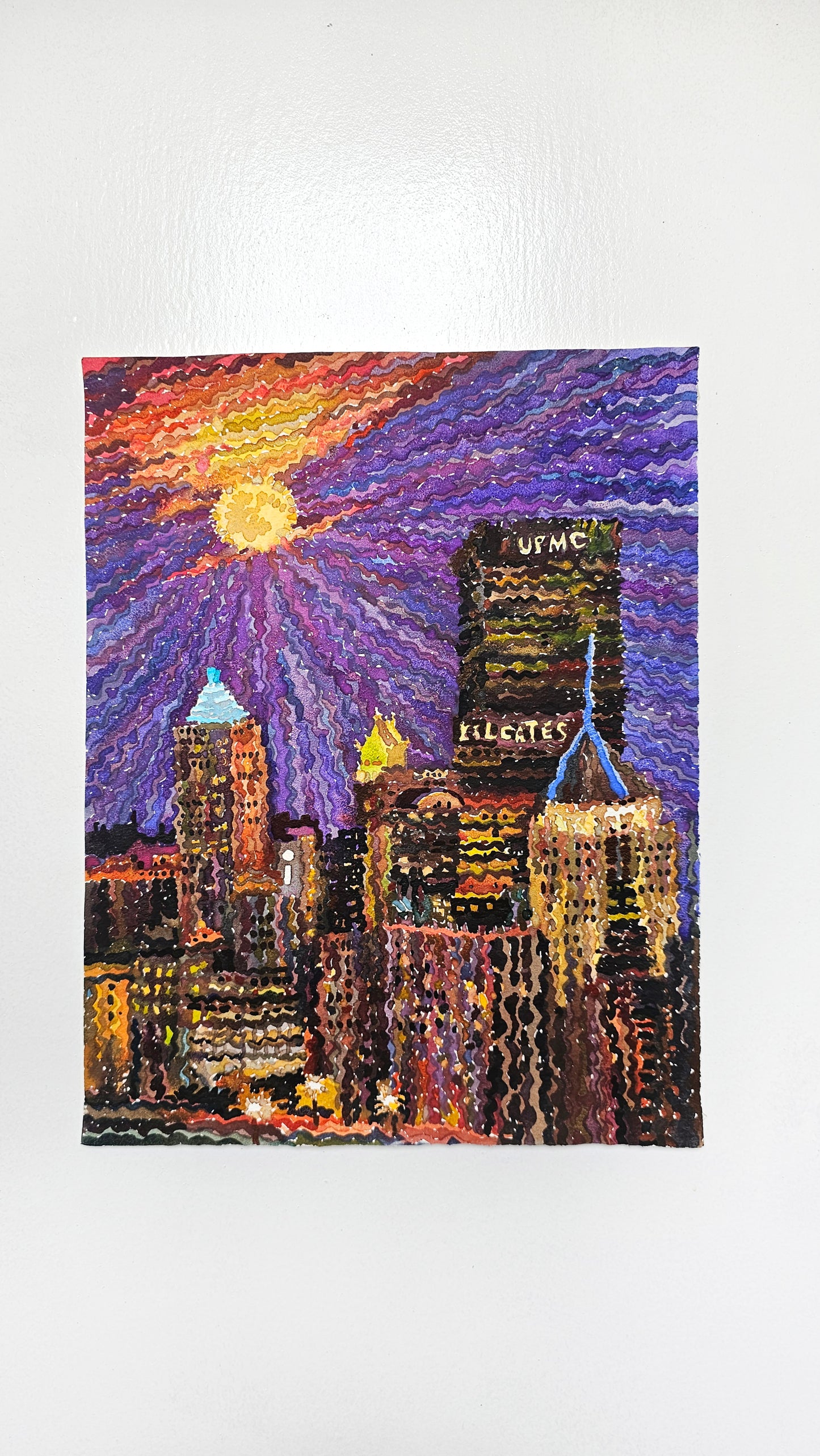 Pittsburgh Watercolor Painting by Tanbelia