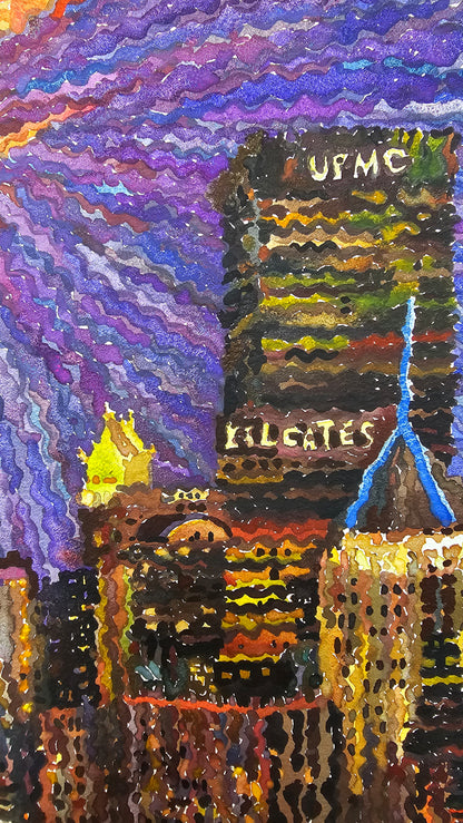 Pittsburgh Watercolor Painting by Tanbelia