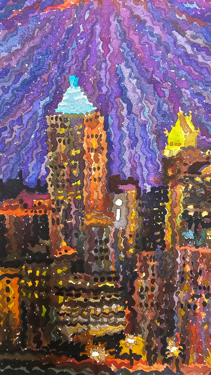Pittsburgh Watercolor Painting by Tanbelia