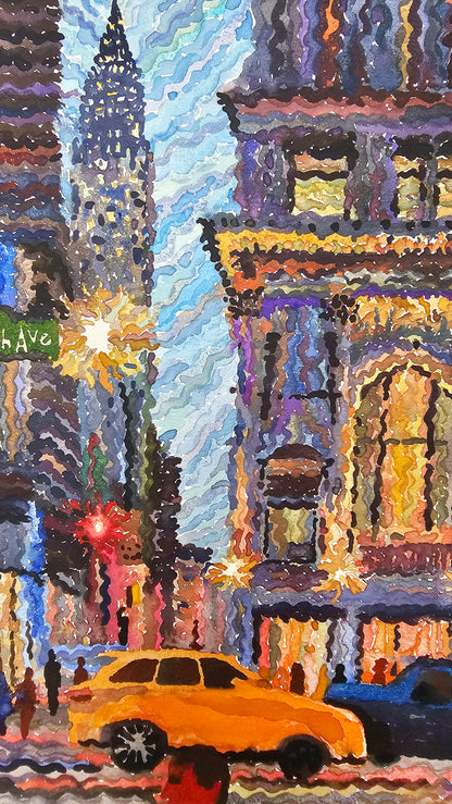 Astor Trust Building Watercolor Painting by Tanbelia