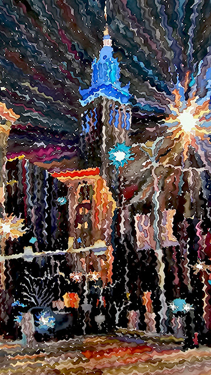 Cleveland Watercolor Painting by Tanbelia