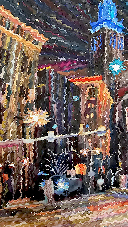 Cleveland Watercolor Painting by Tanbelia