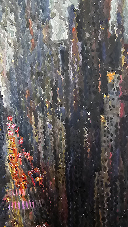 Rainy Manhattan Watercolor Painting by Tanbelia