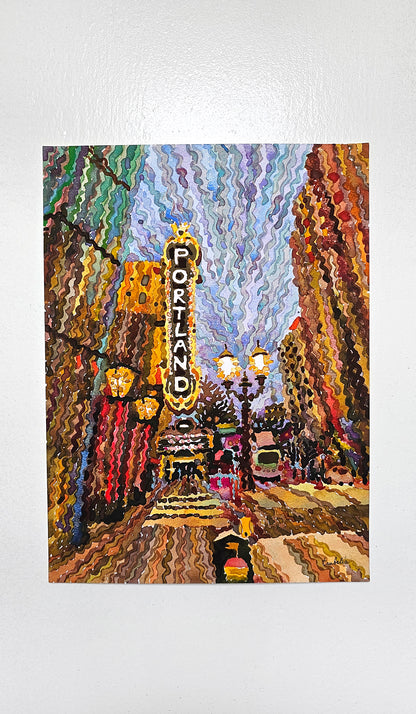 Portland Watercolor Painting by Tanbelia