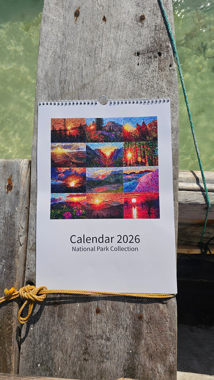 Calendar 2026 with National Parks and Urban Landscapes by Tanbelia
