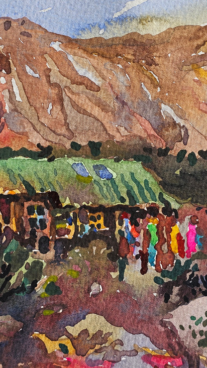 Klimanjaro Mountain Watercolor Painting - Exclusive