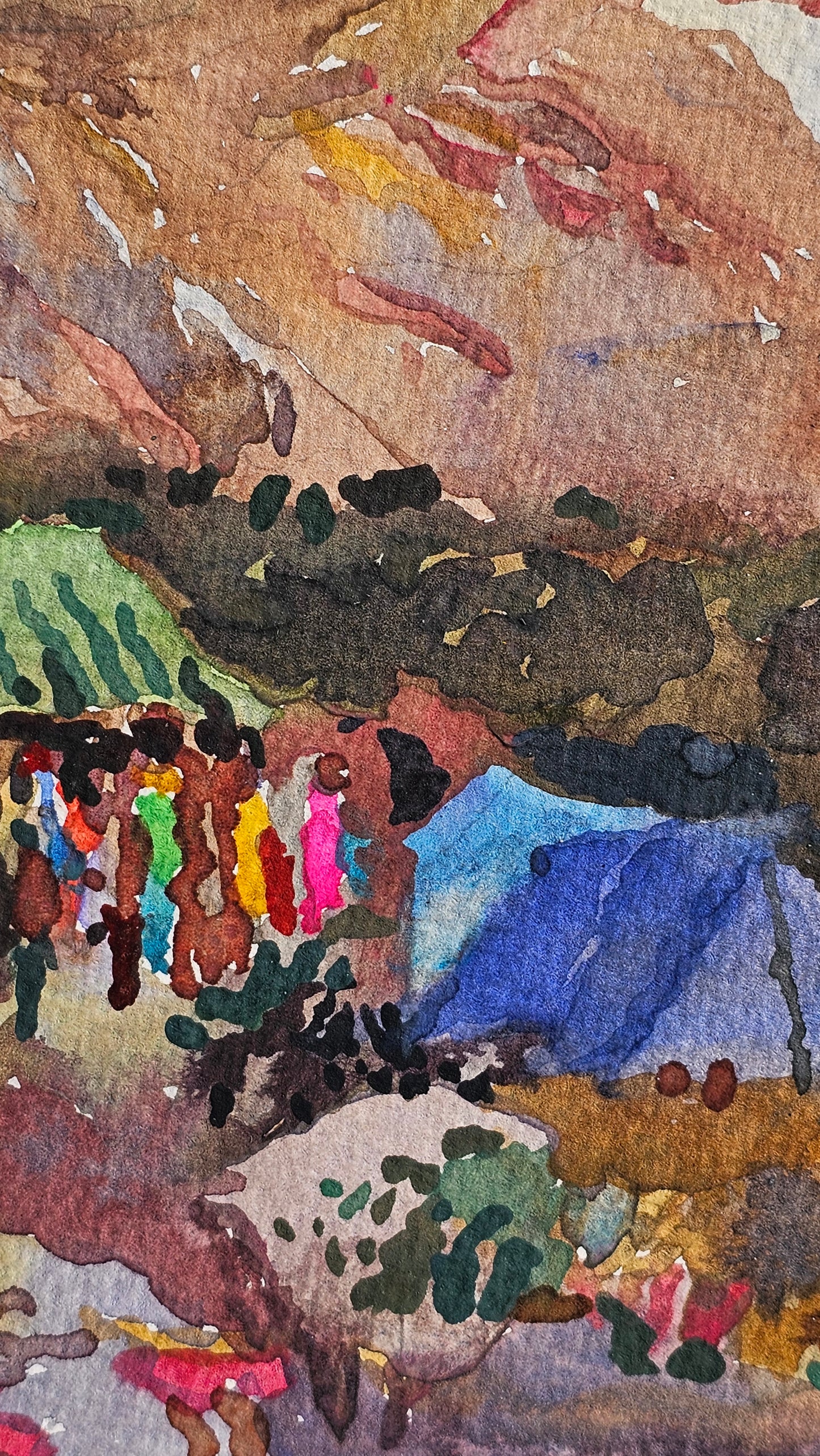 Klimanjaro Mountain Watercolor Painting - Exclusive