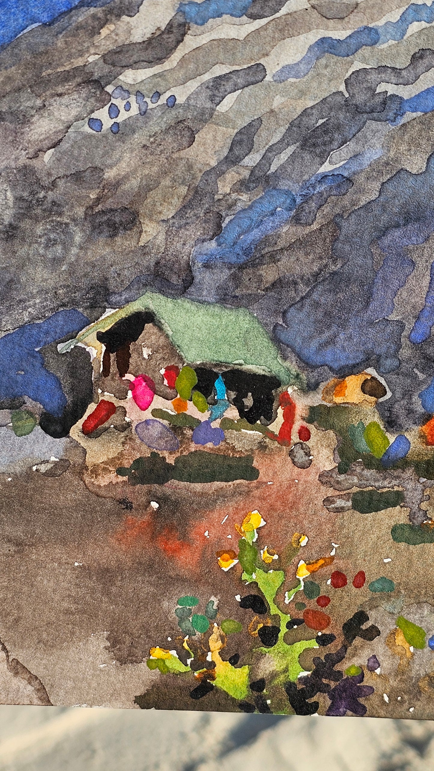 Klimanjaro Mountain Watercolor Painting - Exclusive