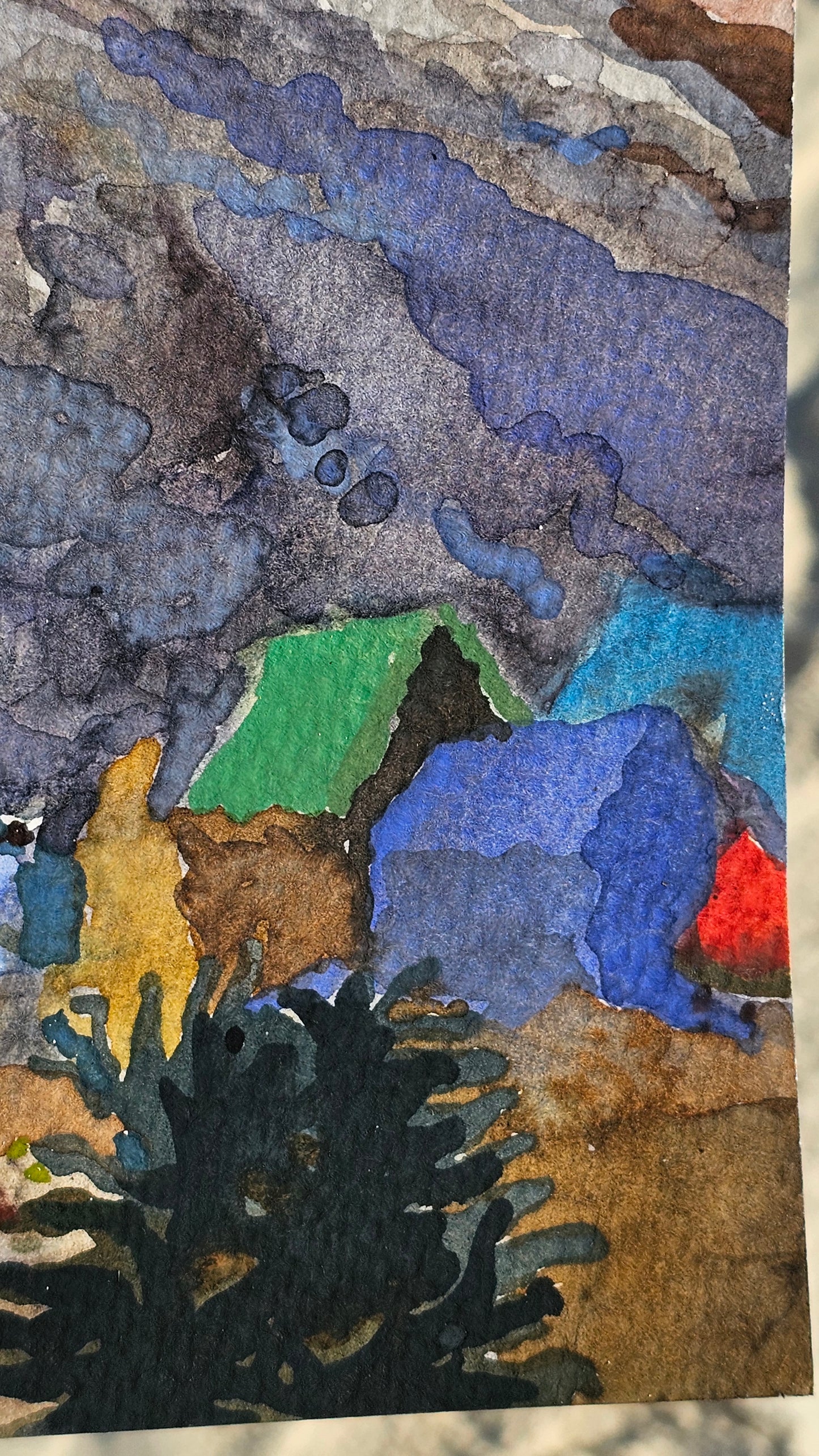 Klimanjaro Mountain Watercolor Painting - Exclusive