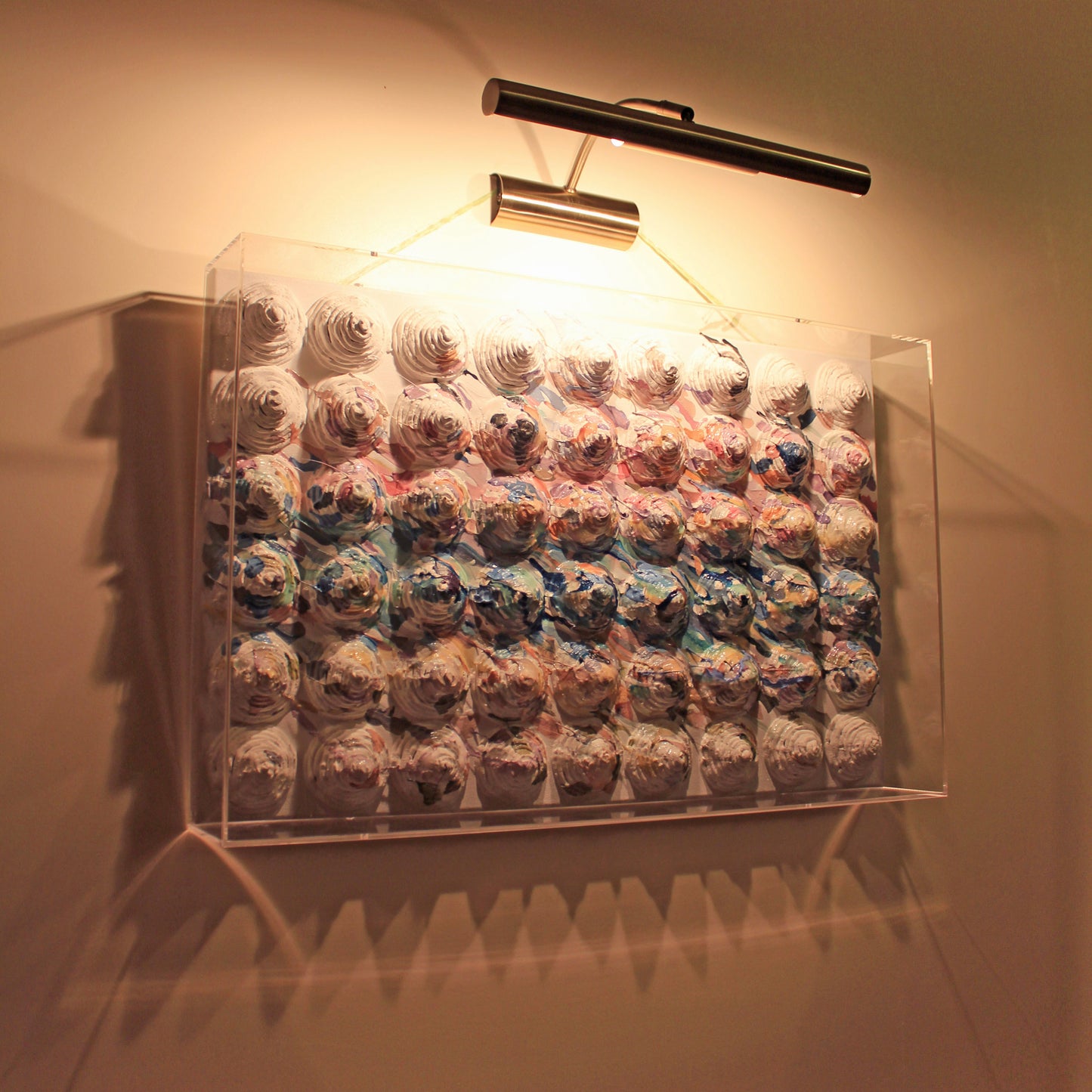 Relief Abstract Painting Framed in a Plexiglass Box by Tanbelia