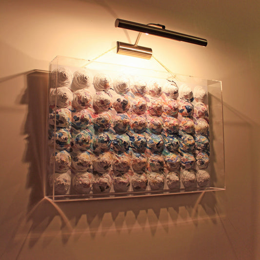 Relief Abstract Painting Framed in a Plexiglass Box by Tanbelia