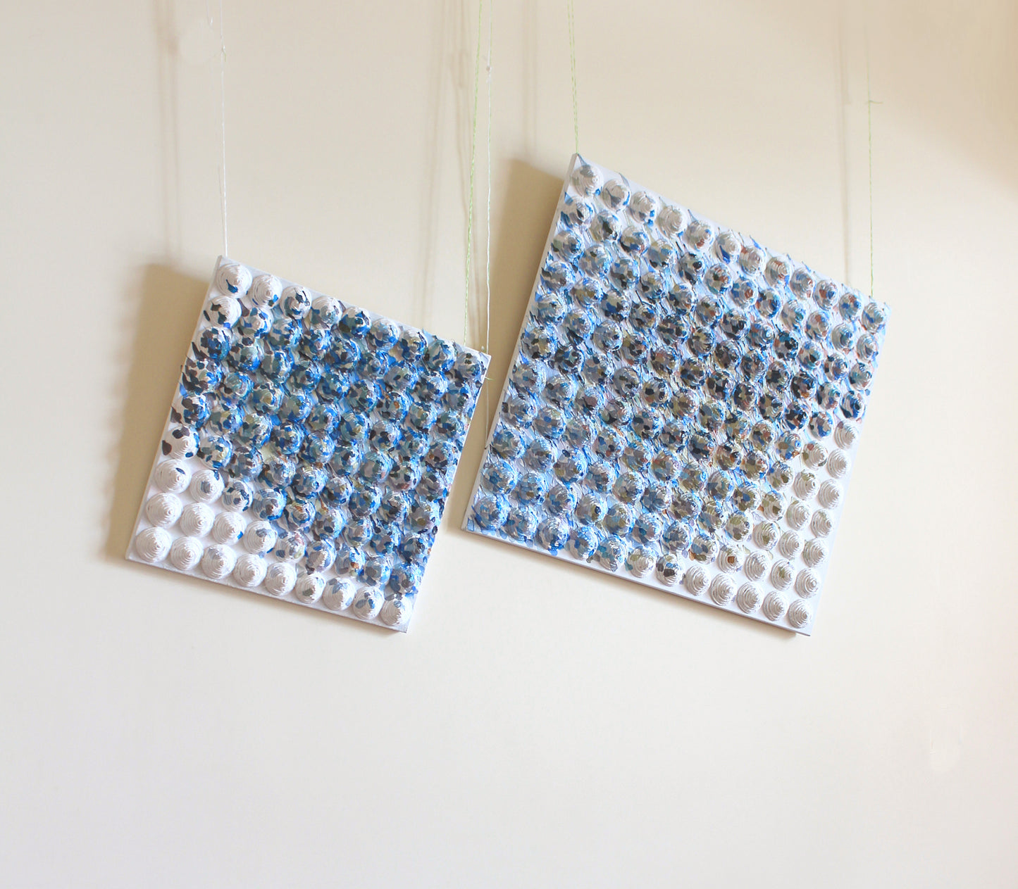 2 Piece Diptych Textured Acrylic Painting by Tanbelia