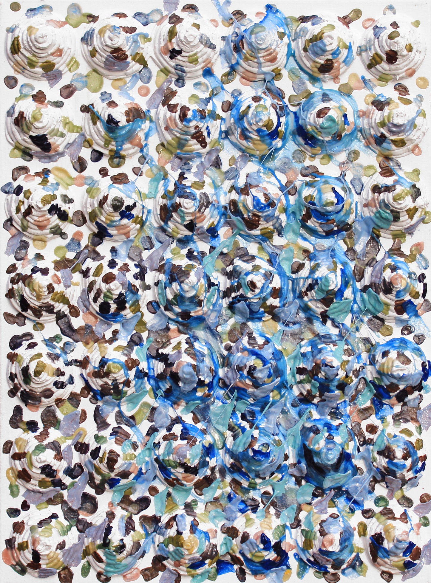 Jellyfish Textured Abstract Painting by Tanbelia