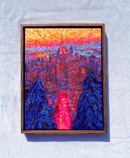 New York City Framed Watercolor Artwork