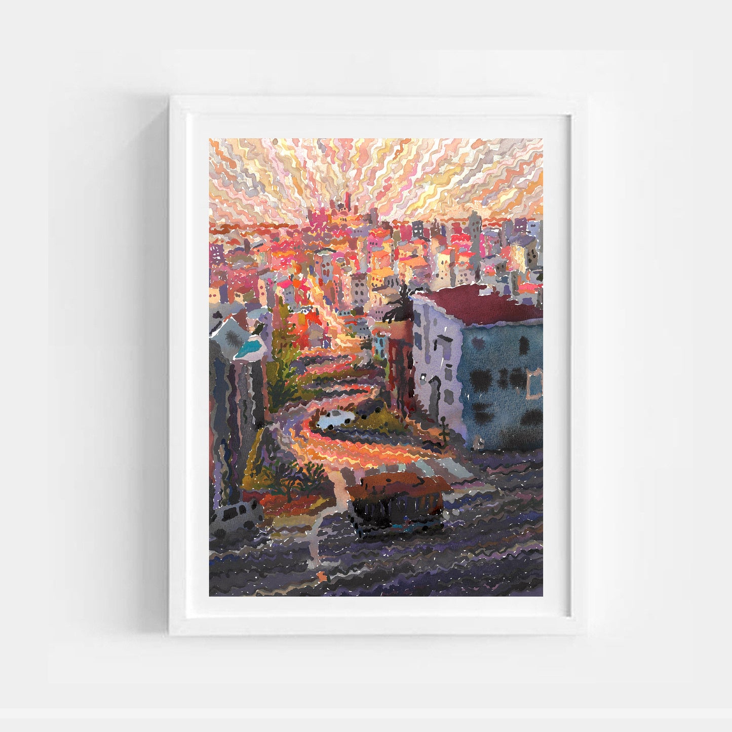 Lombard Street in San Francisco Print by Tanbelia