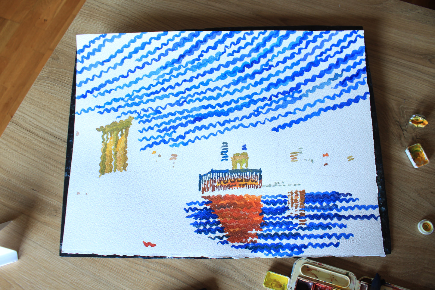 Brooklyn Bridge Watercolor Painting. Commissioned