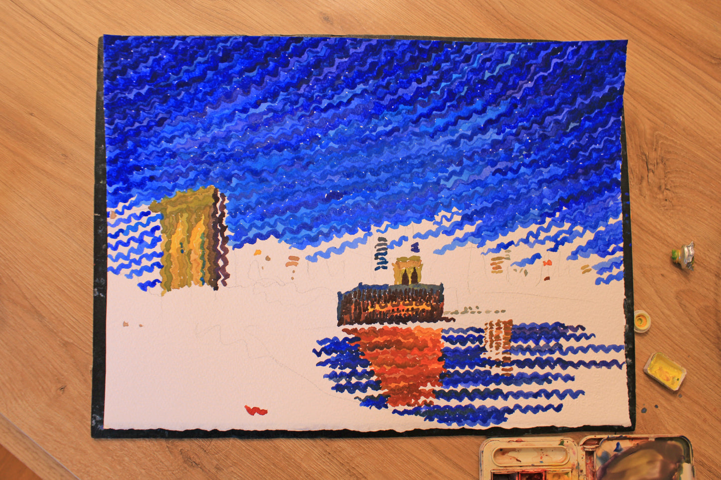 Brooklyn Bridge Watercolor Painting. Commissioned