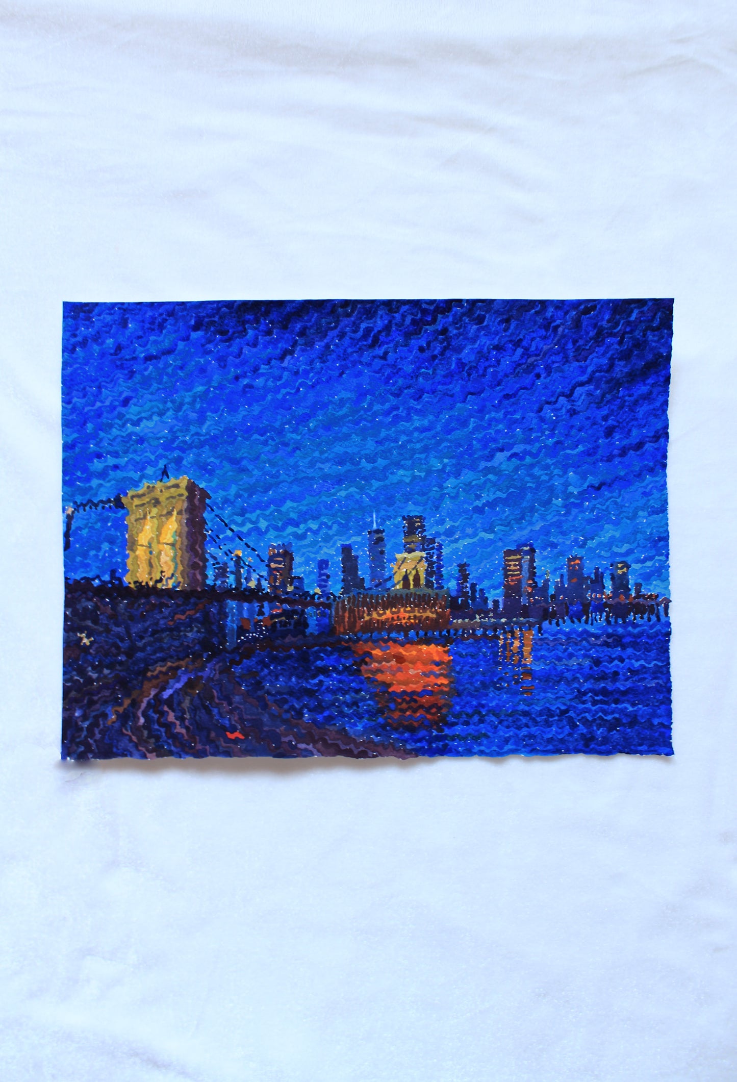 Brooklyn Bridge Watercolor Painting. Commissioned